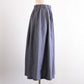 Cotton Cupro Wool Tuck Easy Skirt in Charcoal Grey