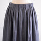 Cotton Cupro Wool Tuck Easy Skirt in Charcoal Grey