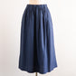 Cotton Cupro Wool Tuck Easy Skirt Black Navy