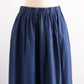 Cotton Cupro Wool Tuck Easy Skirt Black Navy