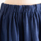 Cotton Cupro Wool Tuck Easy Skirt Black Navy