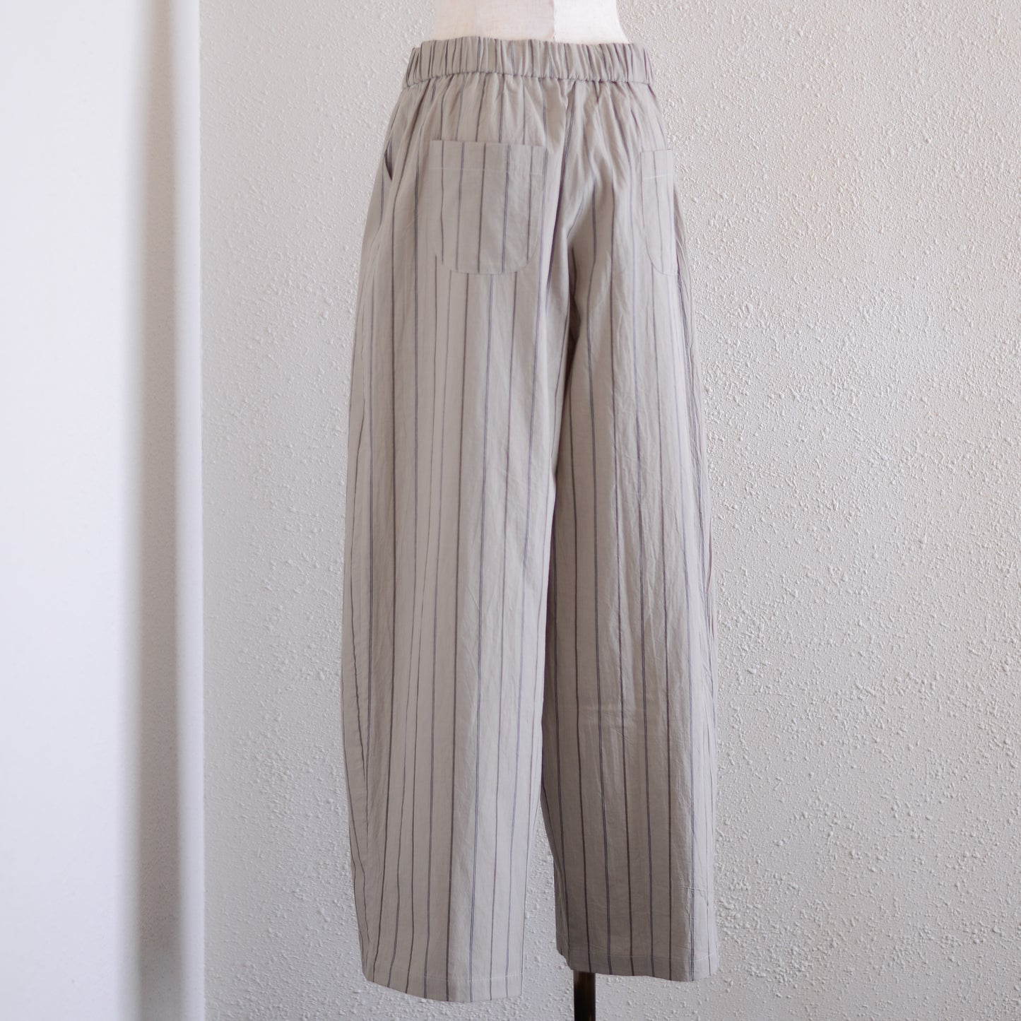 オーガニックコットンイージーストレートパンツ  Stripe