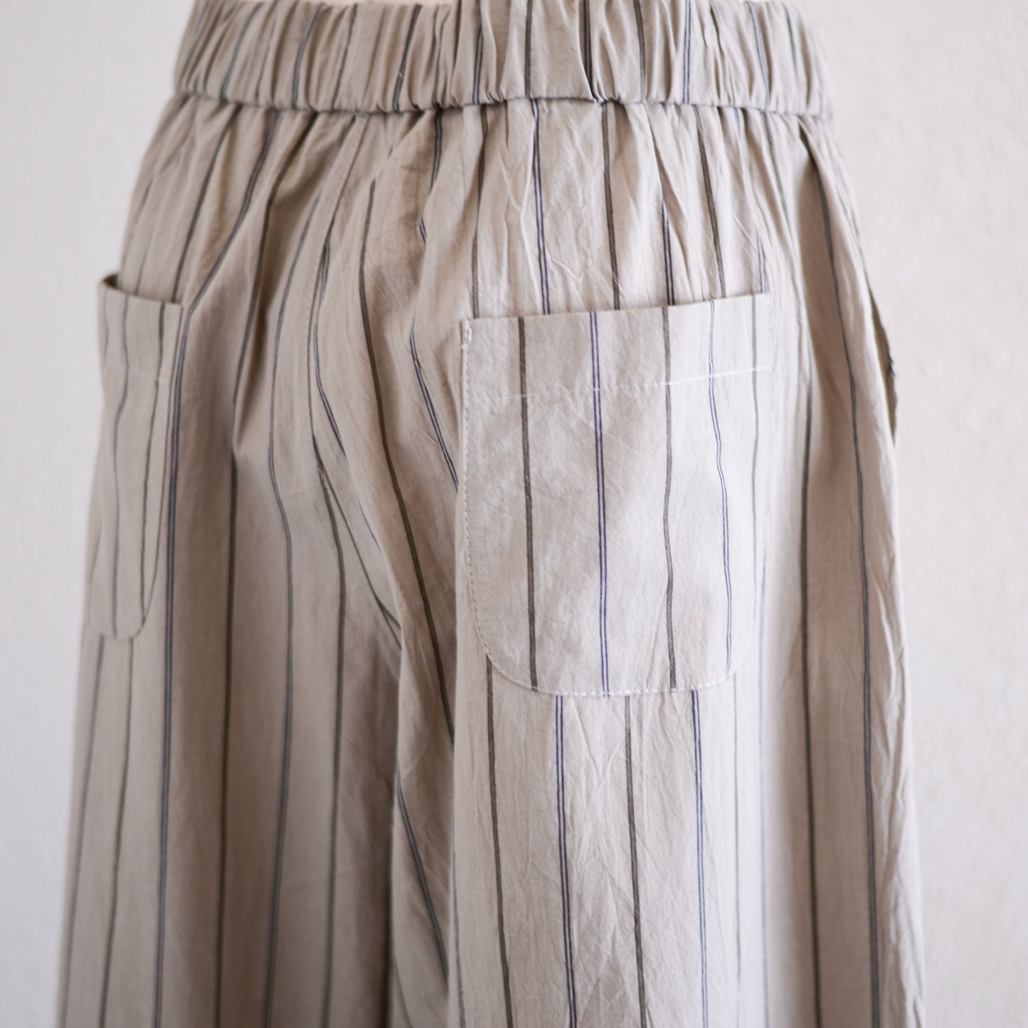 オーガニックコットンイージーストレートパンツ  Stripe