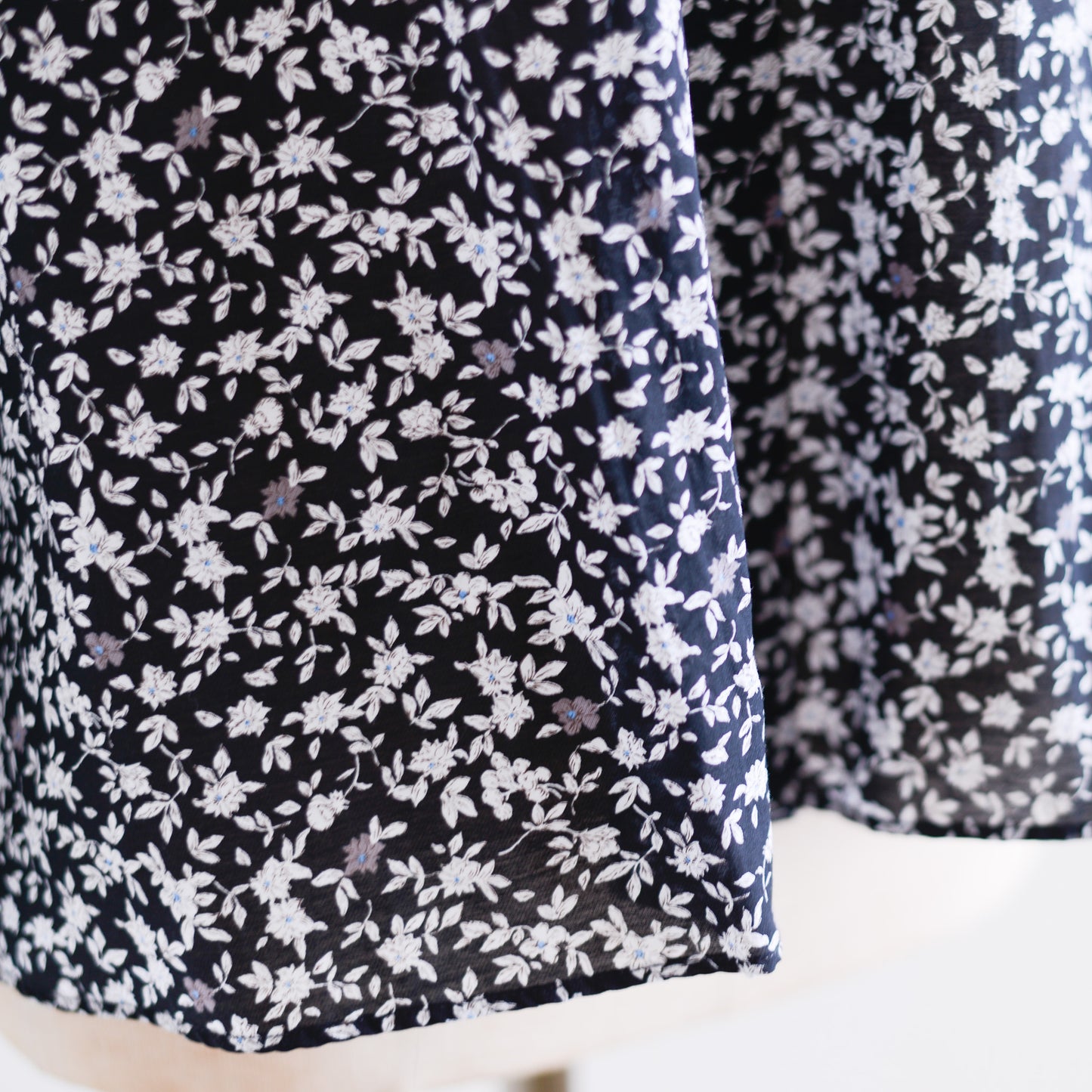 Cotton Cupra Flower Blouse Black