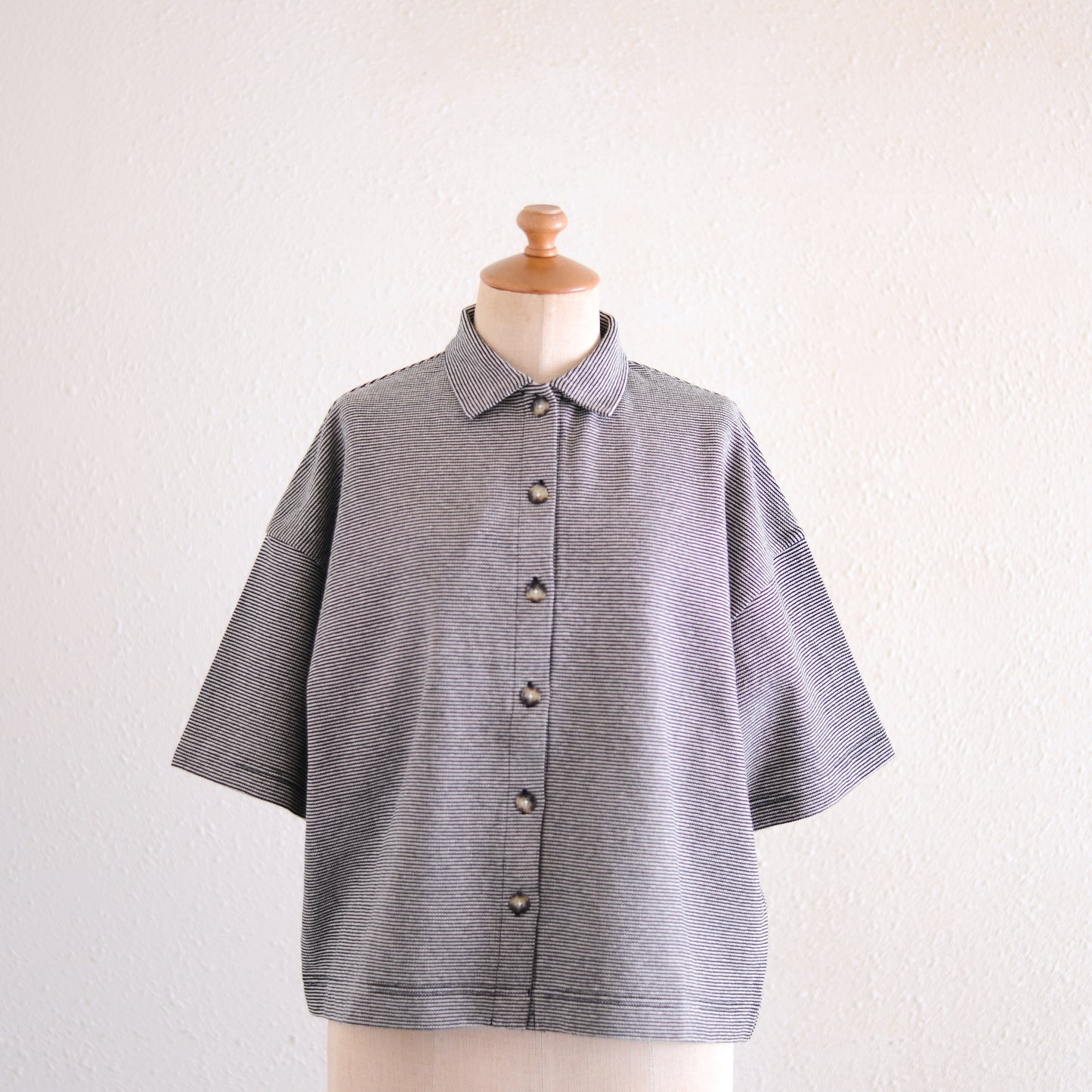 コットン鹿子ショートスリーブカーディガン Black