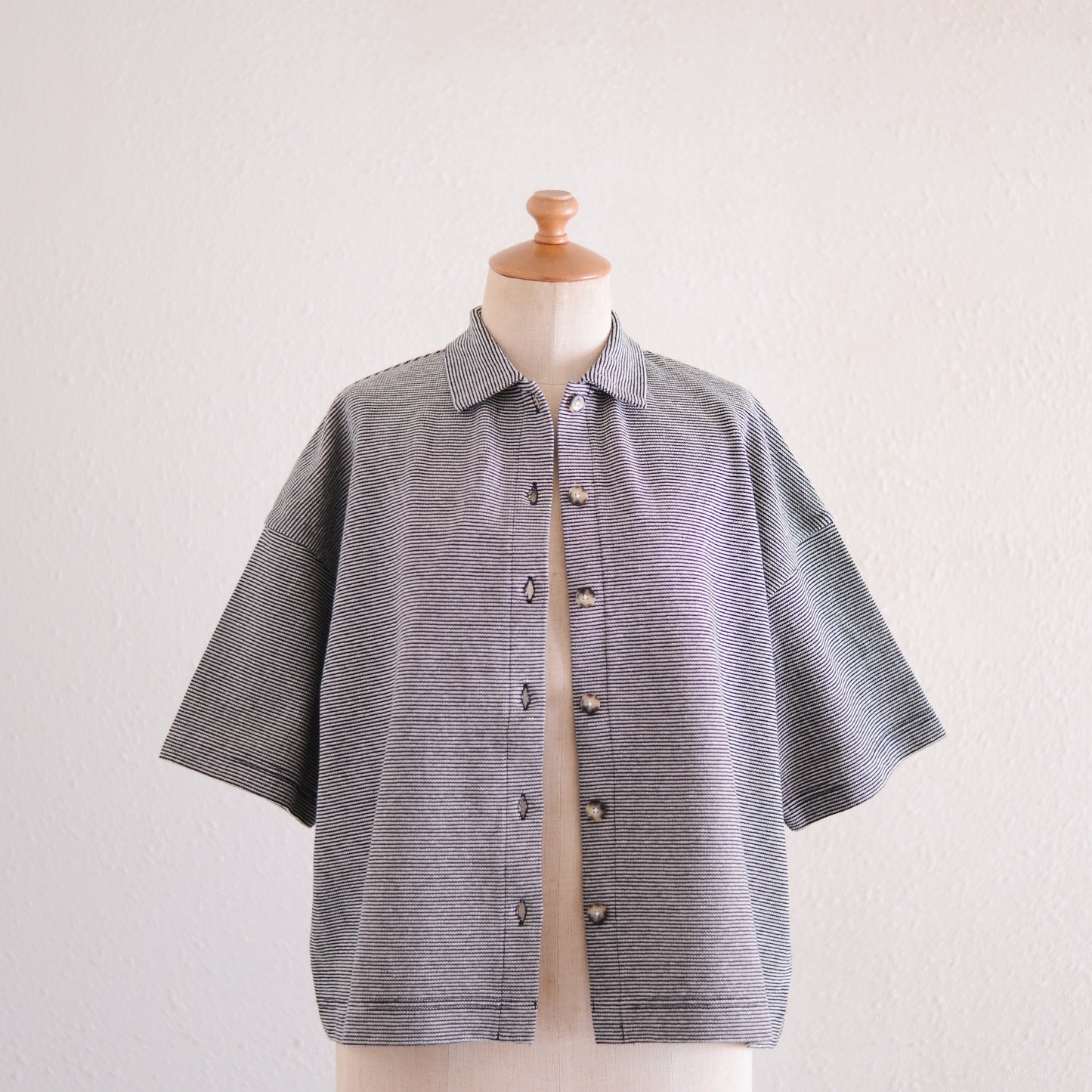 コットン鹿子ショートスリーブカーディガン Black