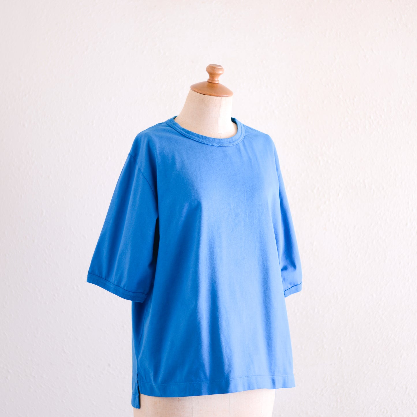 ソフトコットンシンプルプルオーバー Blue