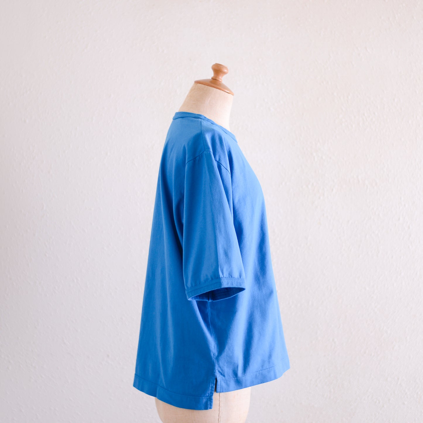ソフトコットンシンプルプルオーバー Blue