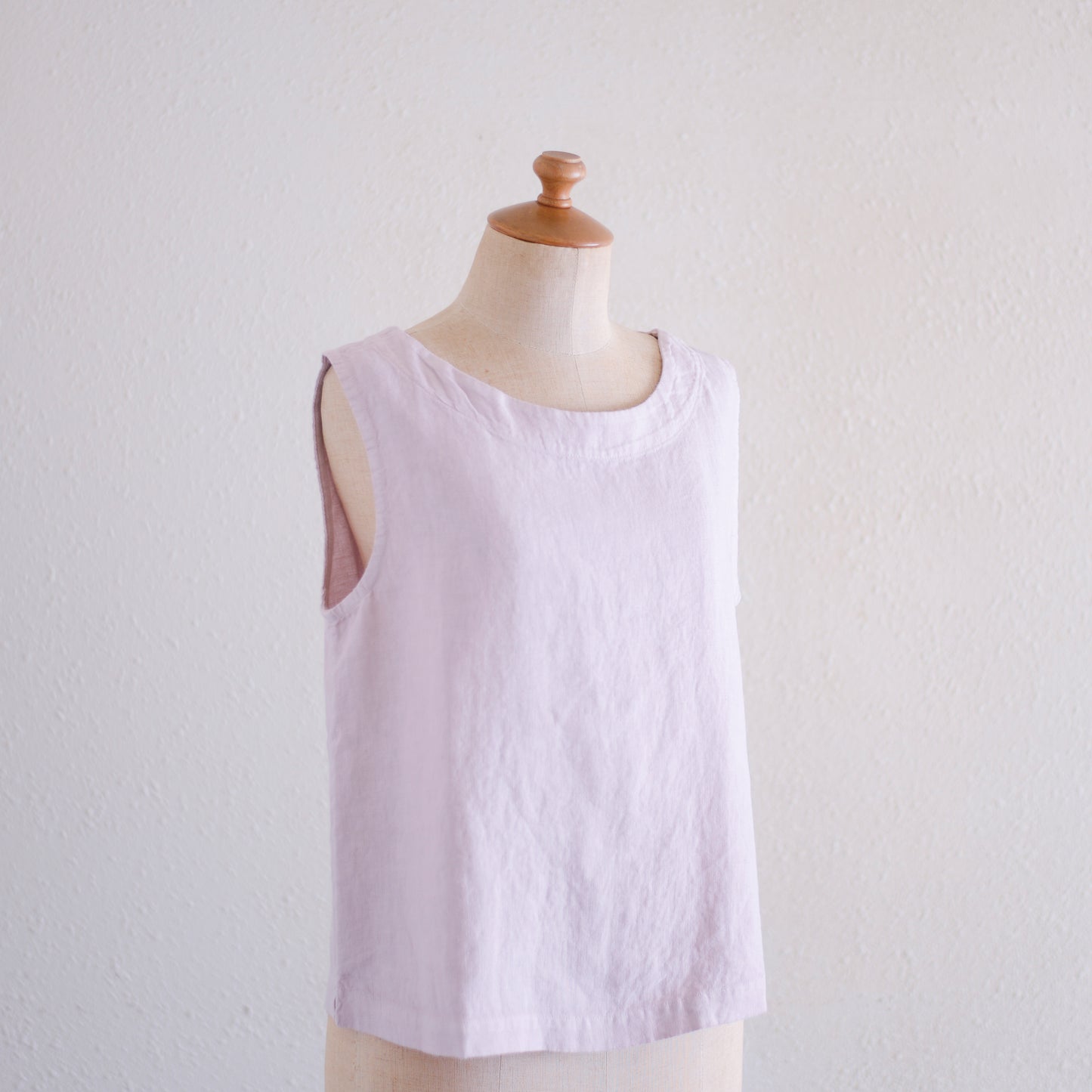 リネンボートネックスリーブレスプルオーバー Pink
