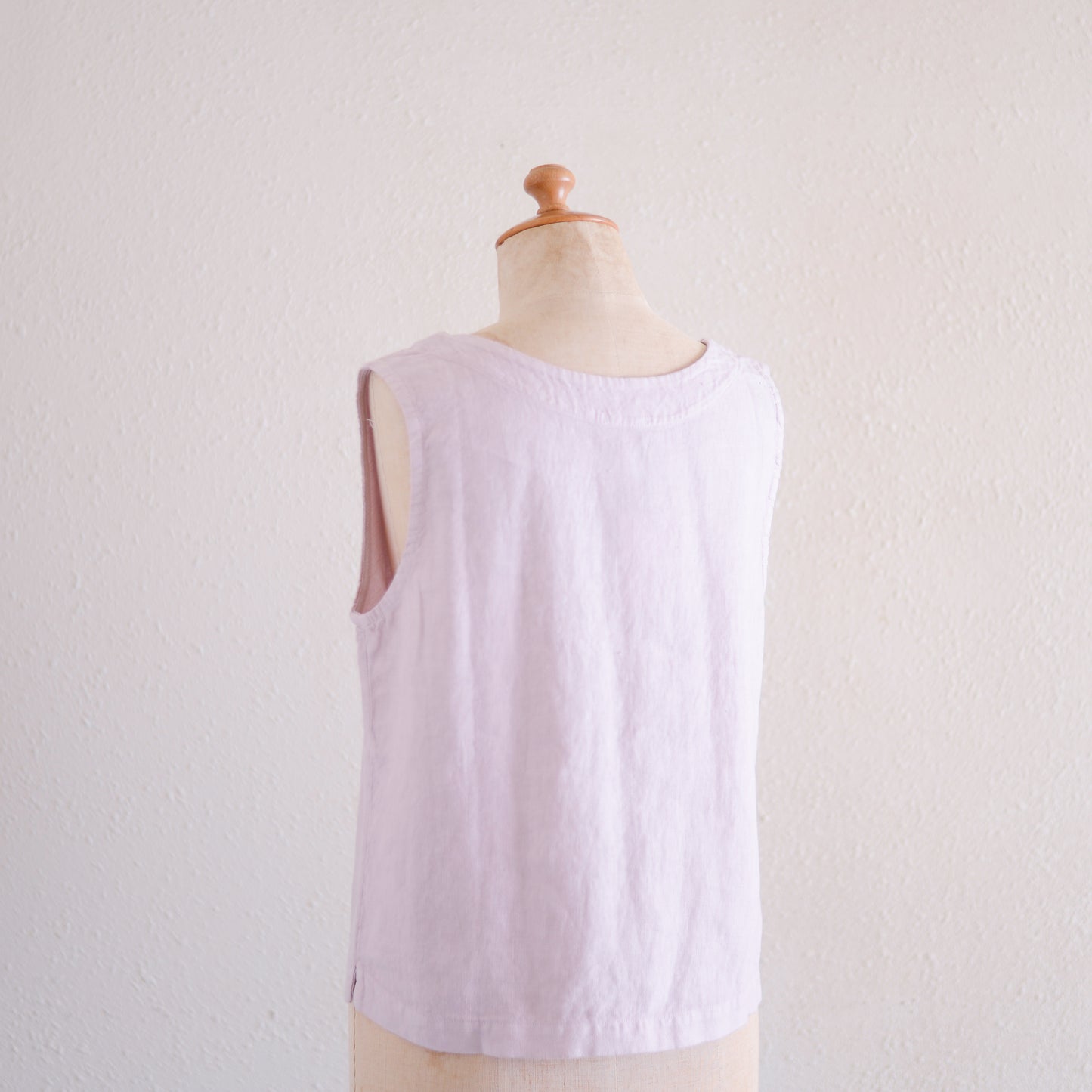 リネンボートネックスリーブレスプルオーバー Pink