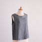 リネンボートネックスリーブレスプルオーバー Charcoal Gray