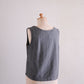 リネンボートネックスリーブレスプルオーバー Charcoal Gray