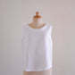 リネンボートネックスリーブレスプルオーバー White