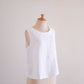 リネンボートネックスリーブレスプルオーバー White
