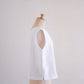 リネンボートネックスリーブレスプルオーバー White