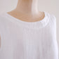 リネンボートネックスリーブレスプルオーバー White