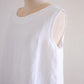 リネンボートネックスリーブレスプルオーバー White