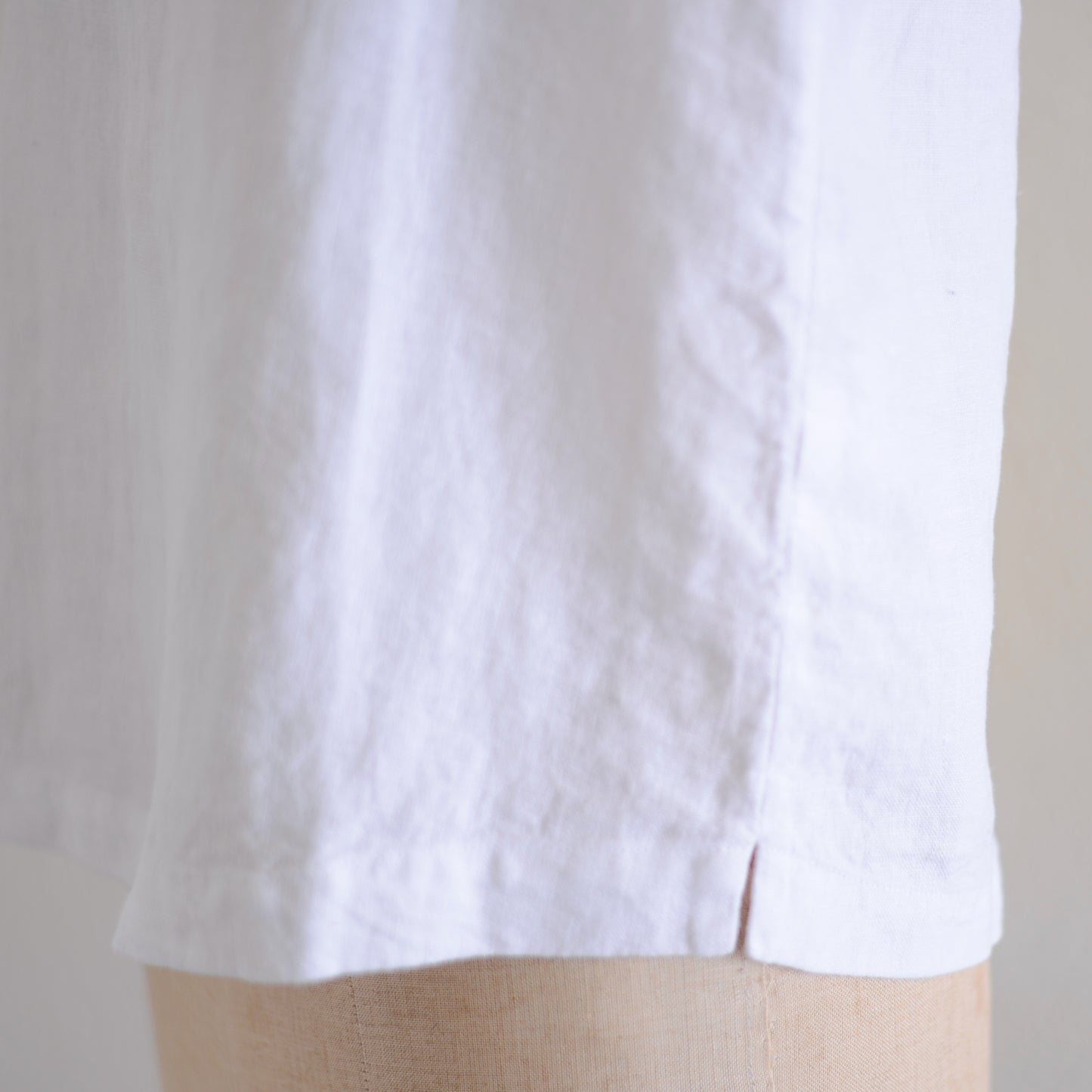 リネンボートネックスリーブレスプルオーバー White