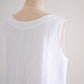 リネンボートネックスリーブレスプルオーバー White