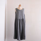 リネンギャザーウエストワンピース Charcoal Gray