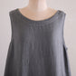 リネンギャザーウエストワンピース Charcoal Gray