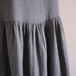 リネンギャザーウエストワンピース Charcoal Gray