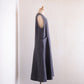 リネンVネックフレアジャンパースカート Charcoal Gray
