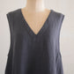 リネンVネックフレアジャンパースカート Charcoal Gray