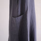 リネンVネックフレアジャンパースカート Charcoal Gray