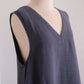 リネンVネックフレアジャンパースカート Charcoal Gray