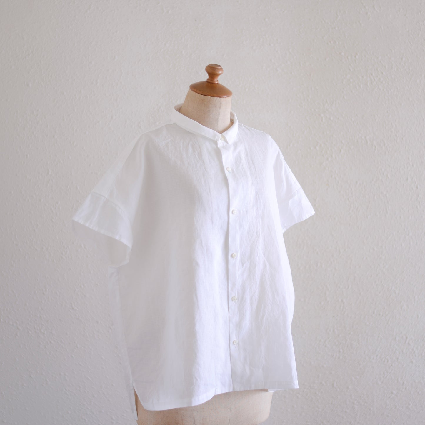 オーガニックコットンプチカラーシャツ Off White
