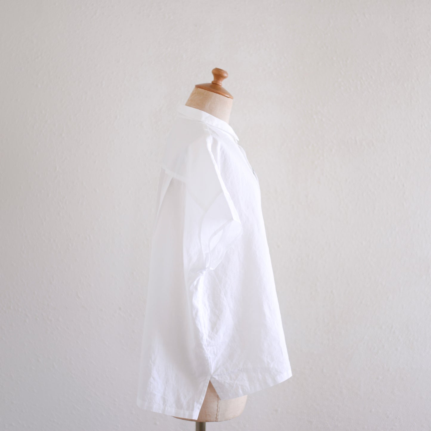 オーガニックコットンプチカラーシャツ Off White