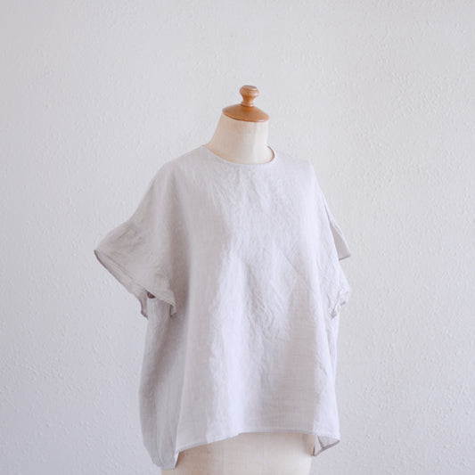 リネンラミーギャザースリーブブラウス Beige