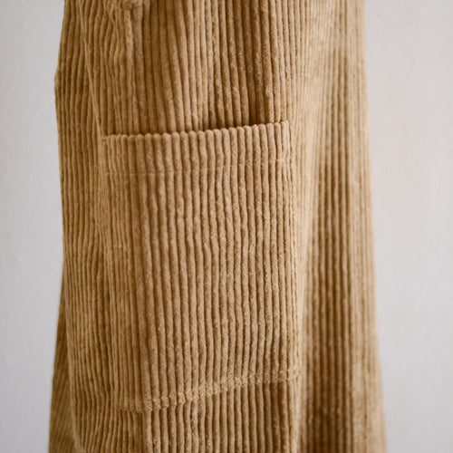 コットンコーデュロイVネックジャンパースカート Beige