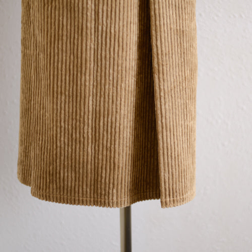 コットンコーデュロイVネックジャンパースカート Beige
