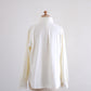 Brushed cotton high neck shirt Off White