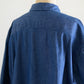Cotton denim round collar shirt Blue