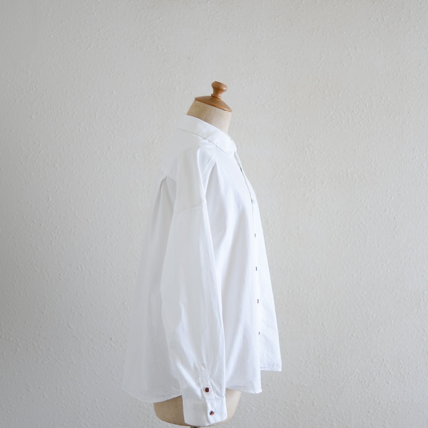 Cotton denim round collar shirt Off White