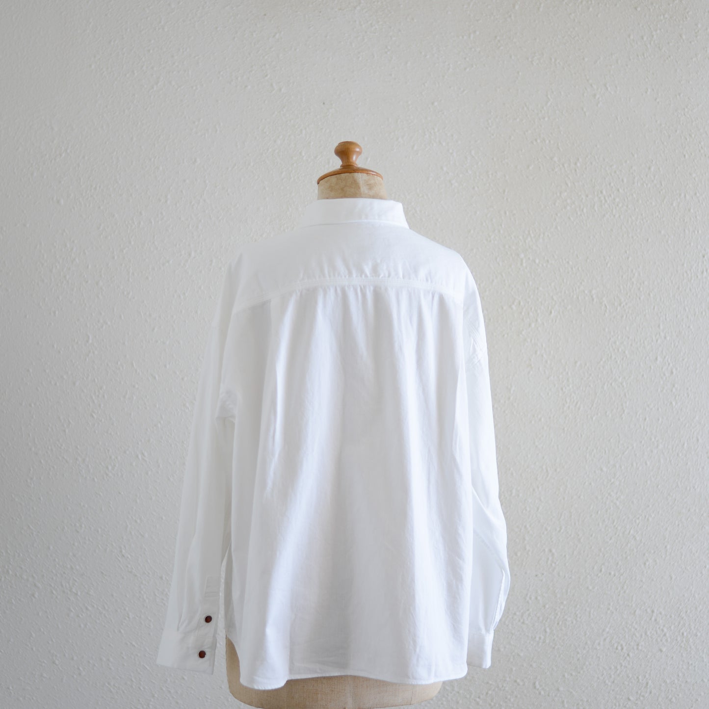 Cotton denim round collar shirt Off White