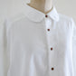 Cotton denim round collar shirt Off White
