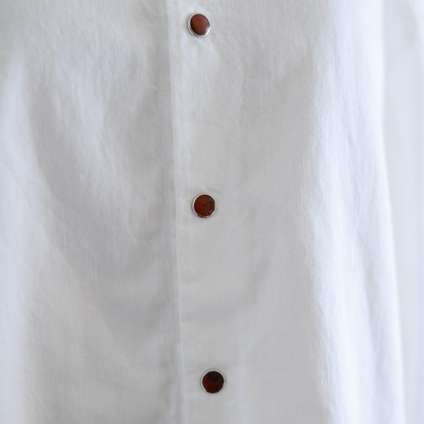 Cotton denim round collar shirt Off White