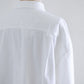 Cotton denim round collar shirt Off White