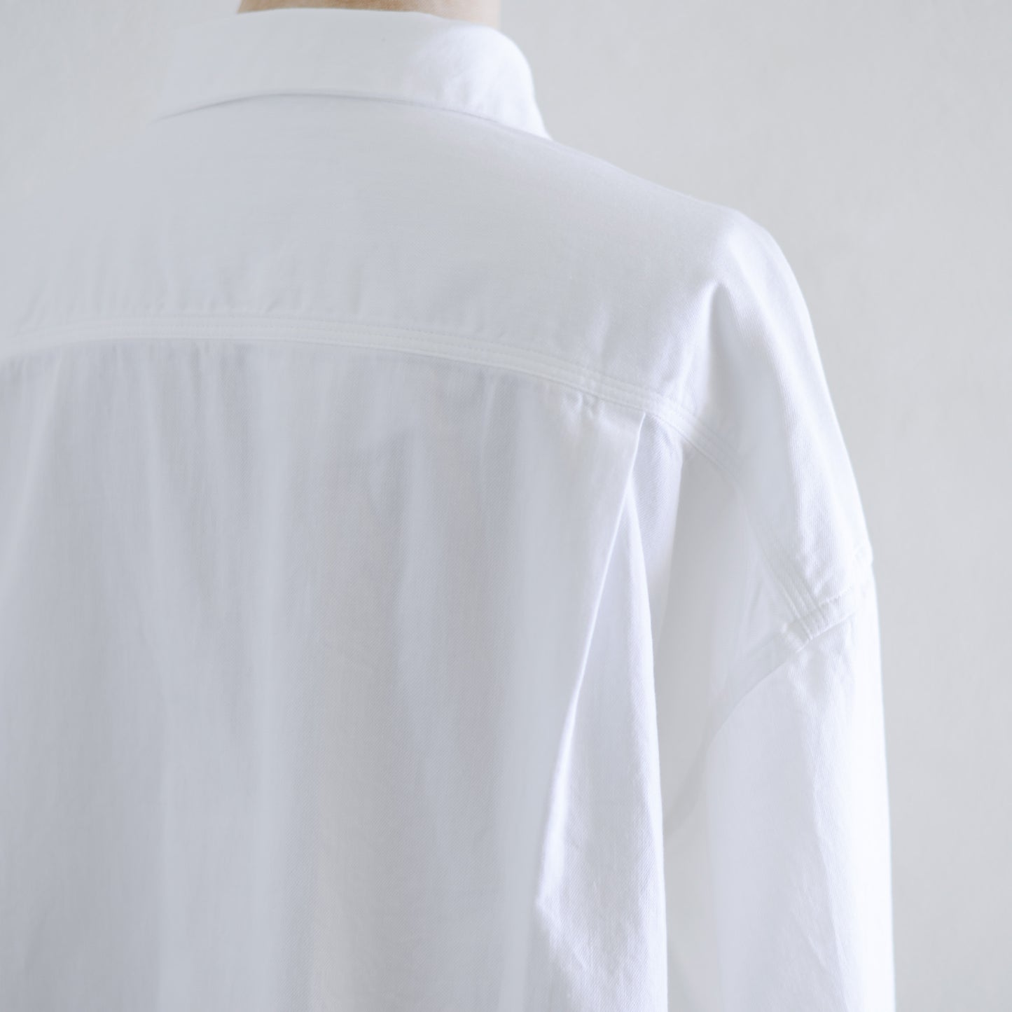 Cotton denim round collar shirt Off White