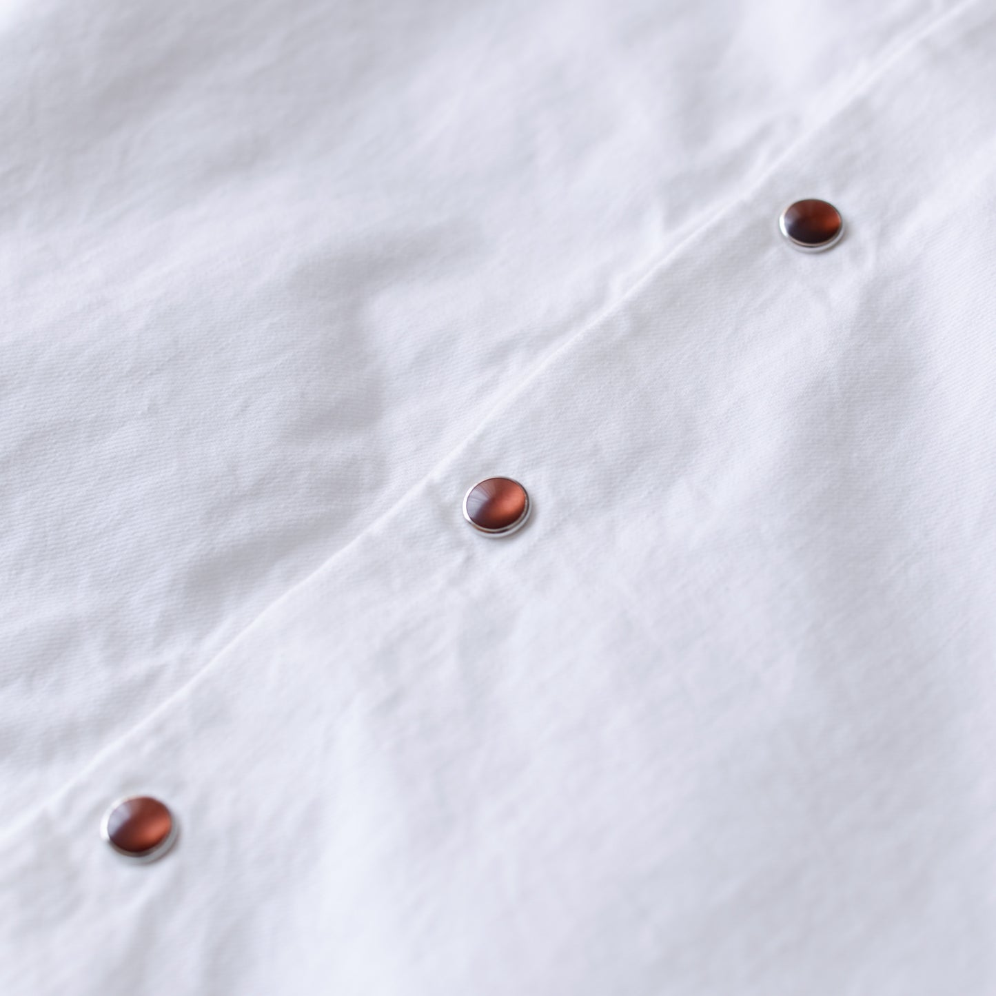 Cotton denim round collar shirt Off White