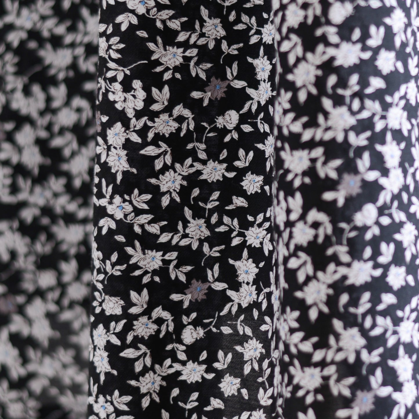 コットンキュプラフラワー２ウェイワンピース Black