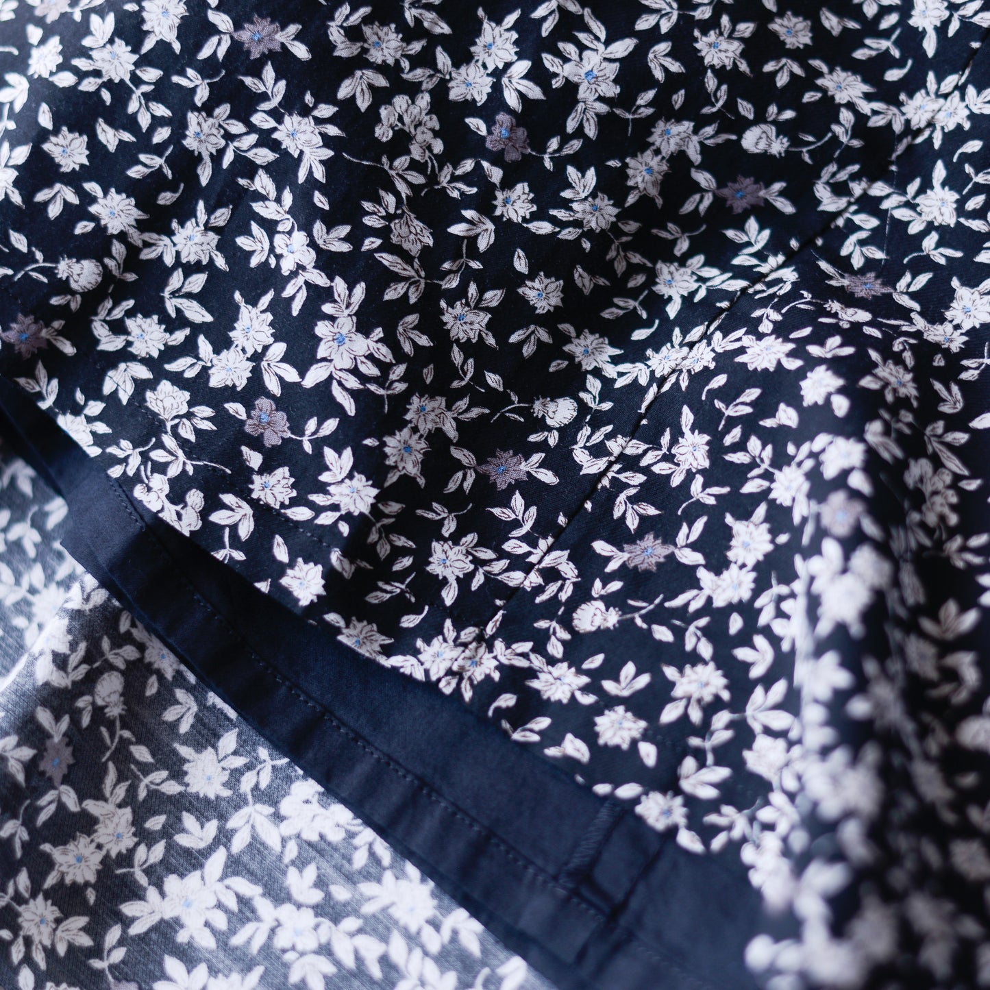 コットンキュプラフラワースカート Black