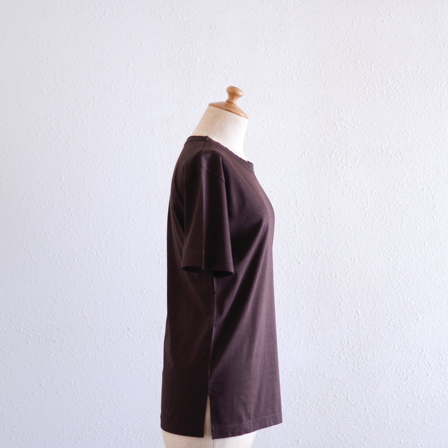 レーヨンオーガニックコットンTシャツ Brown