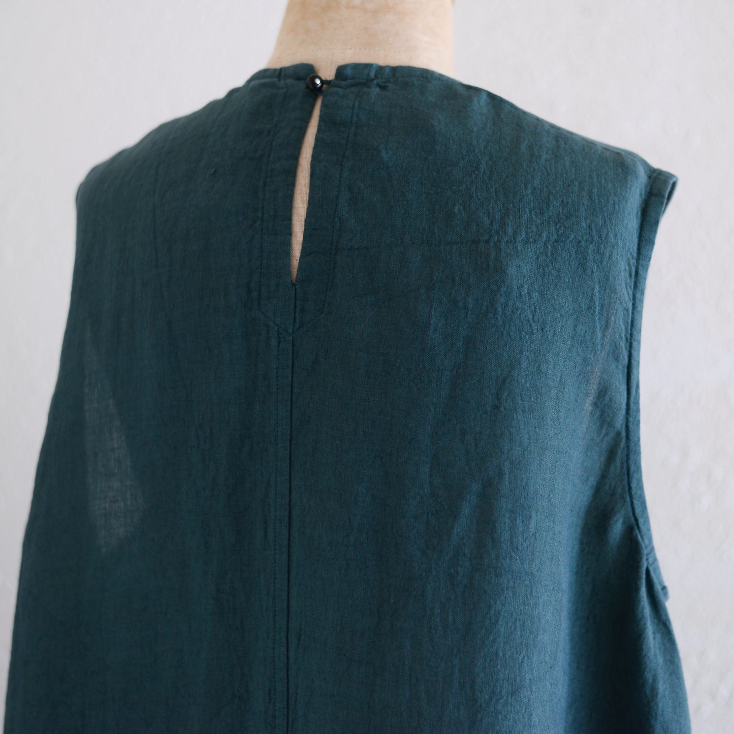 リネンスリーブレスロングワンピース Green
