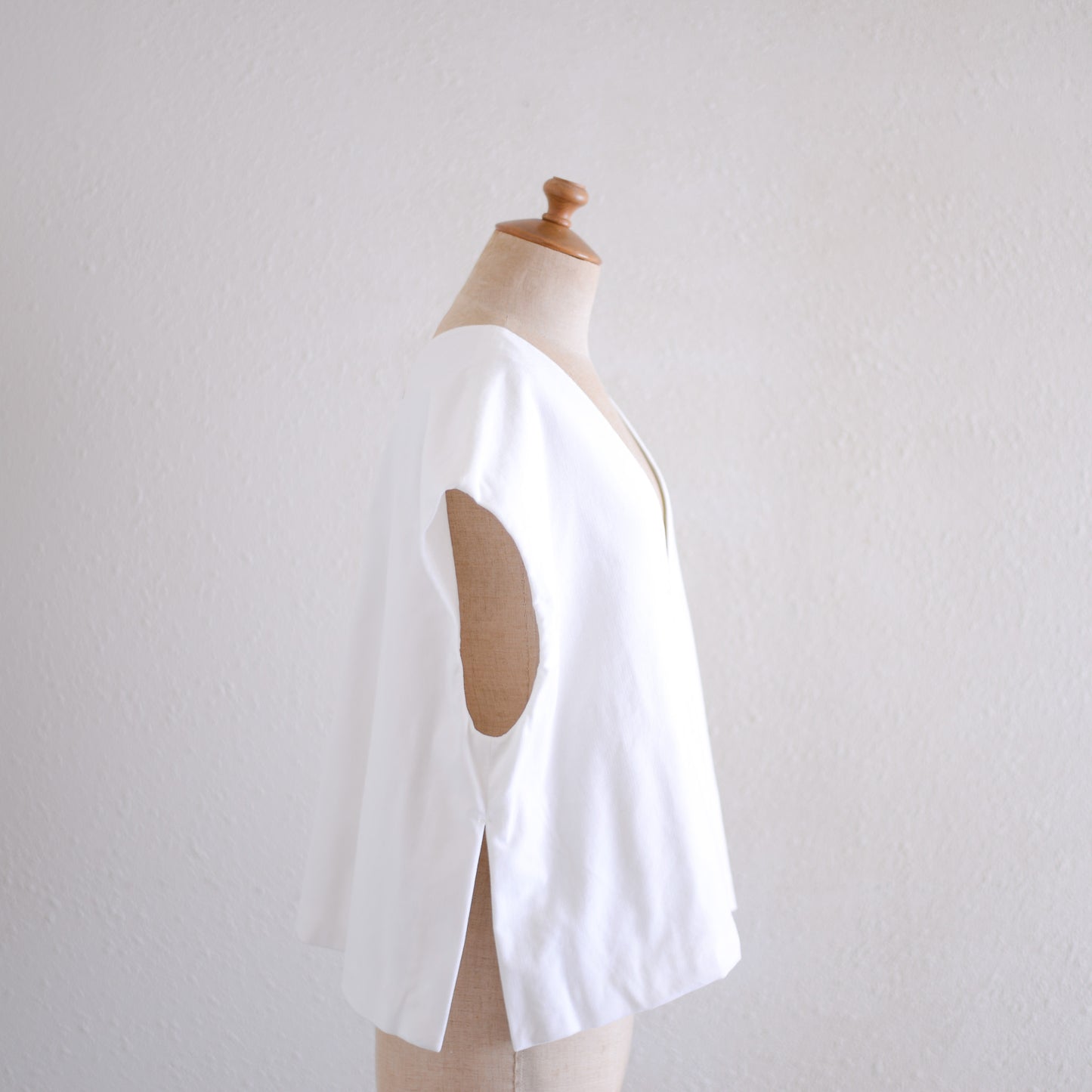 コットン２ウェイVネックベスト Off White