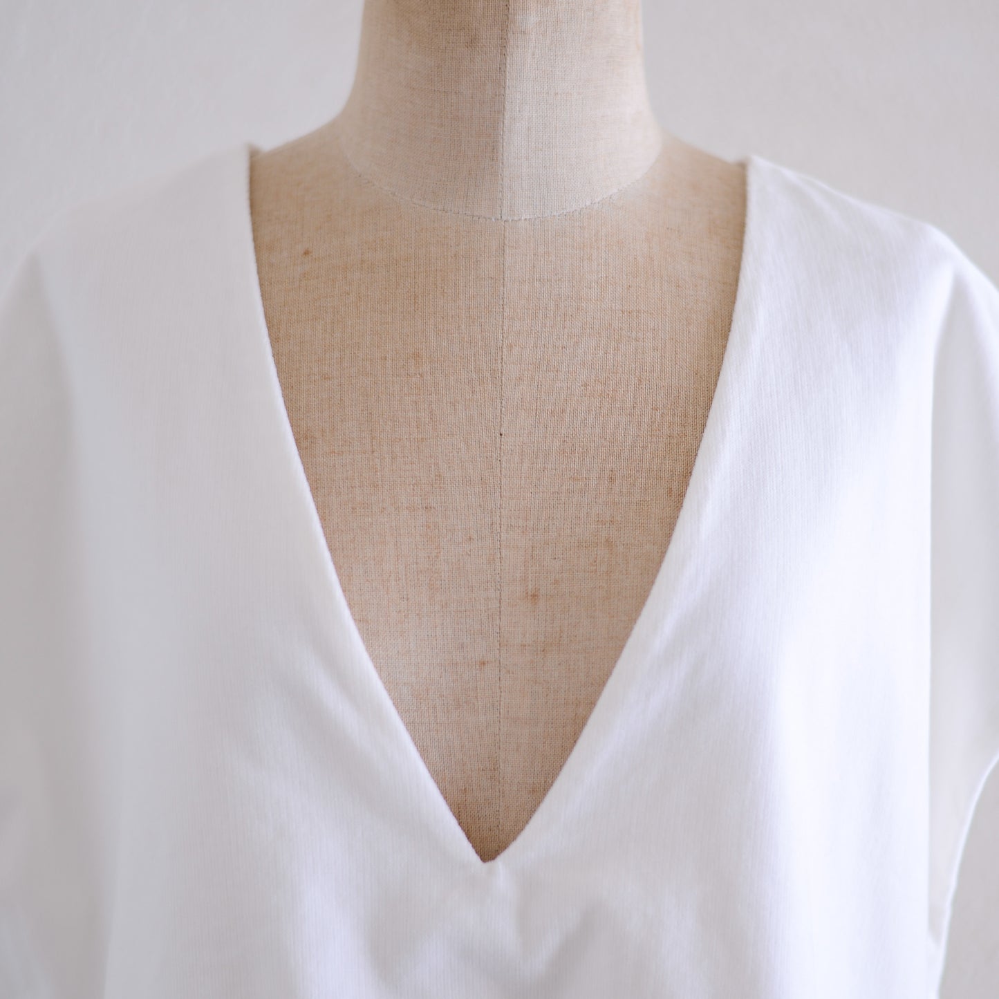 コットン２ウェイVネックベスト Off White